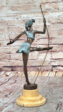 Signed Milo Bronze Gymnast: Acrobat Sculpture on Marble Base