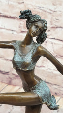 Signed Milo Bronze Gymnast: Acrobat Sculpture on Marble Base