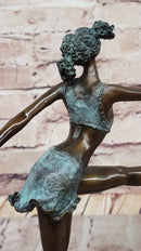 Signed Milo Bronze Gymnast: Acrobat Sculpture on Marble Base