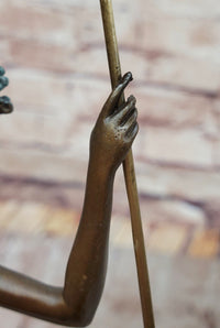 Signed Milo Bronze Gymnast: Acrobat Sculpture on Marble Base