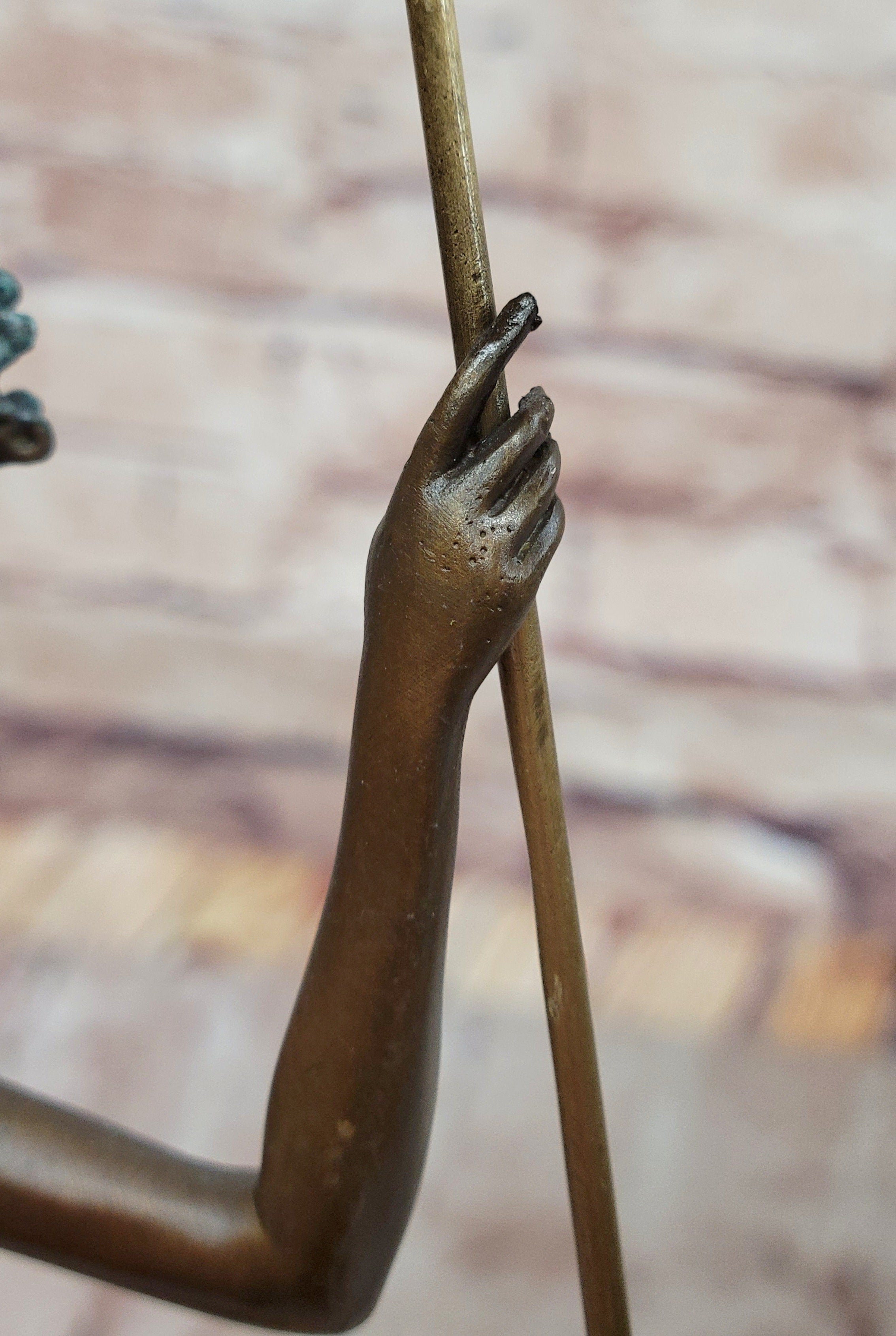 Signed Milo Bronze Gymnast: Acrobat Sculpture on Marble Base