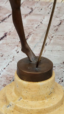 Signed Milo Bronze Gymnast: Acrobat Sculpture on Marble Base