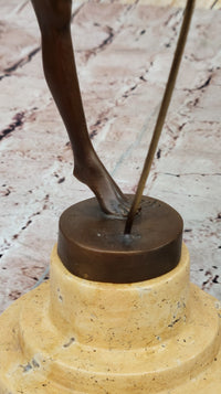 Signed Milo Bronze Gymnast: Acrobat Sculpture on Marble Base