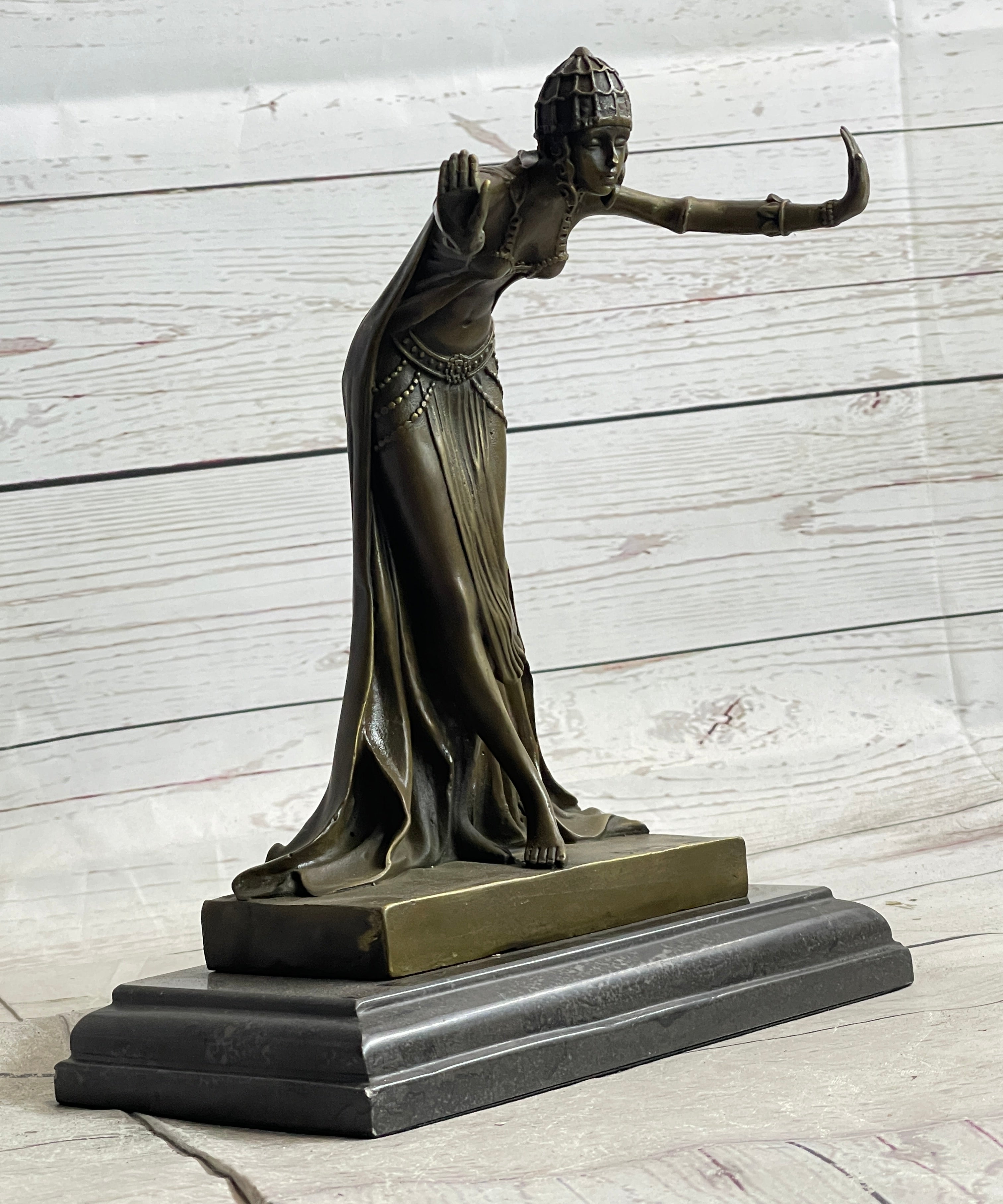 Chiparus Art Deco Russian Gypsy Dancer Bronze on Marble