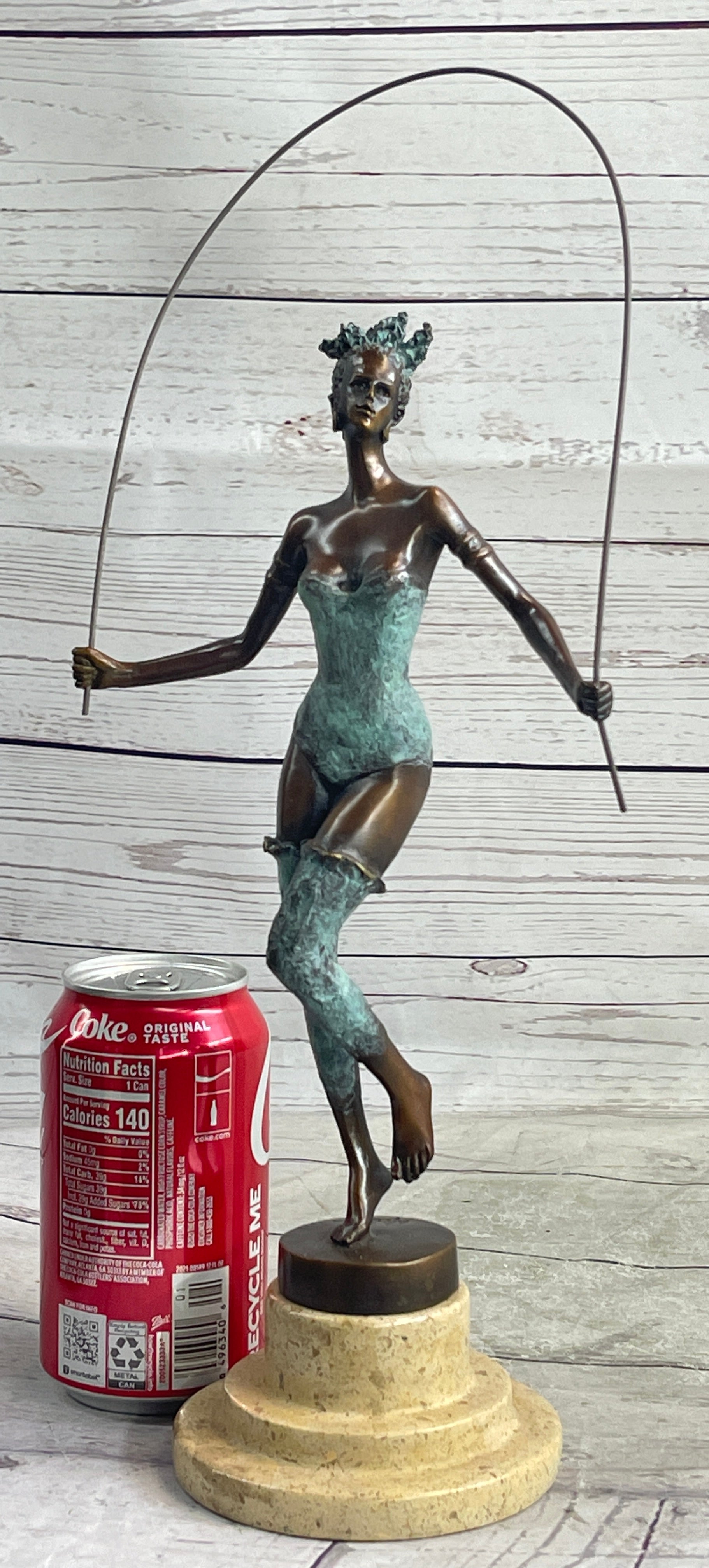 Milo Multi Color Patina Jump Rope Girl Bronze Sculpture
