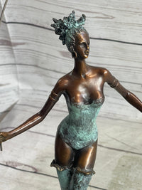 Milo Multi Color Patina Jump Rope Girl Bronze Sculpture