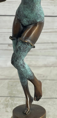 Milo Multi Color Patina Jump Rope Girl Bronze Sculpture