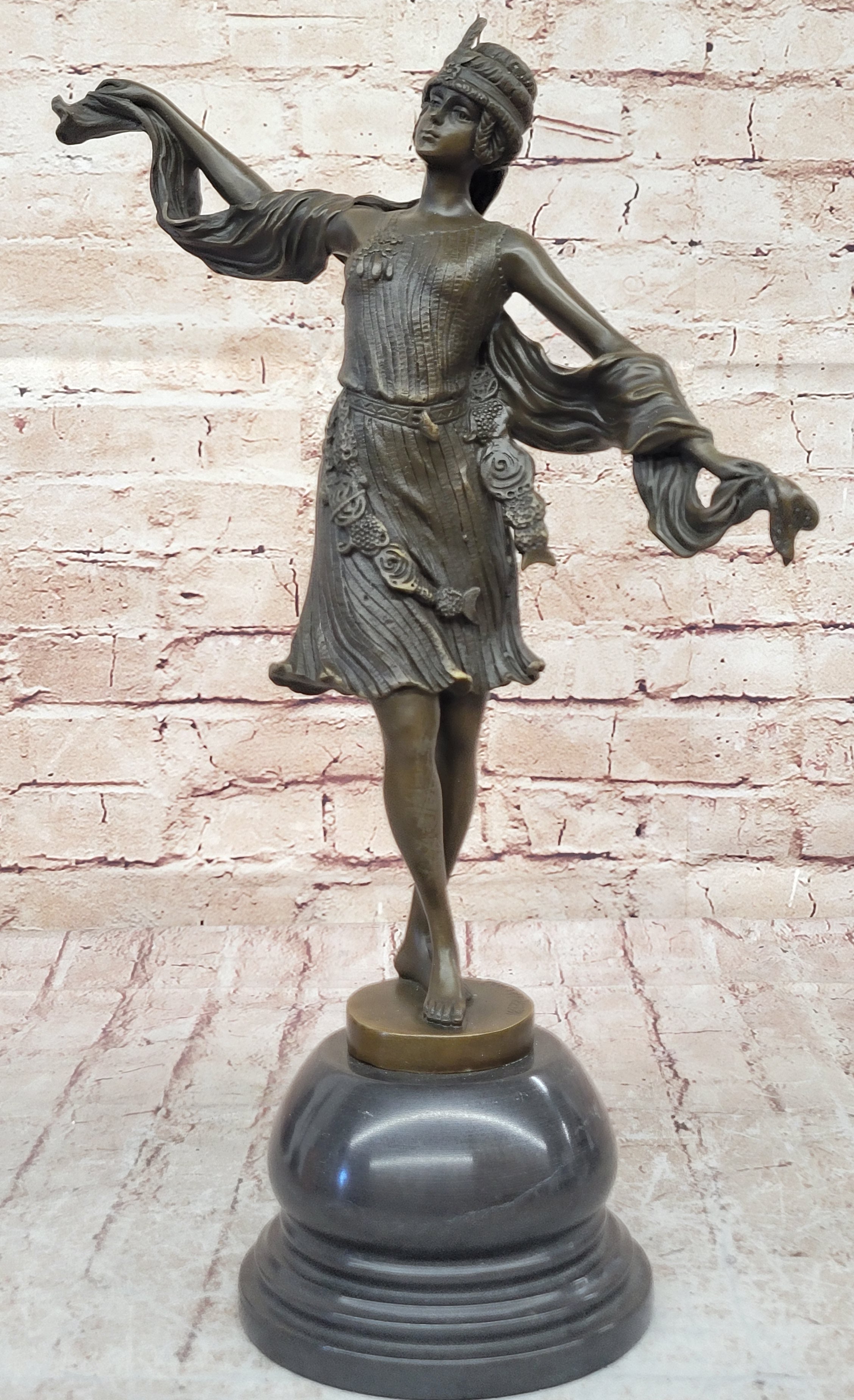 Art Deco Bronze Sculpture of Dancing Woman by Kernalan