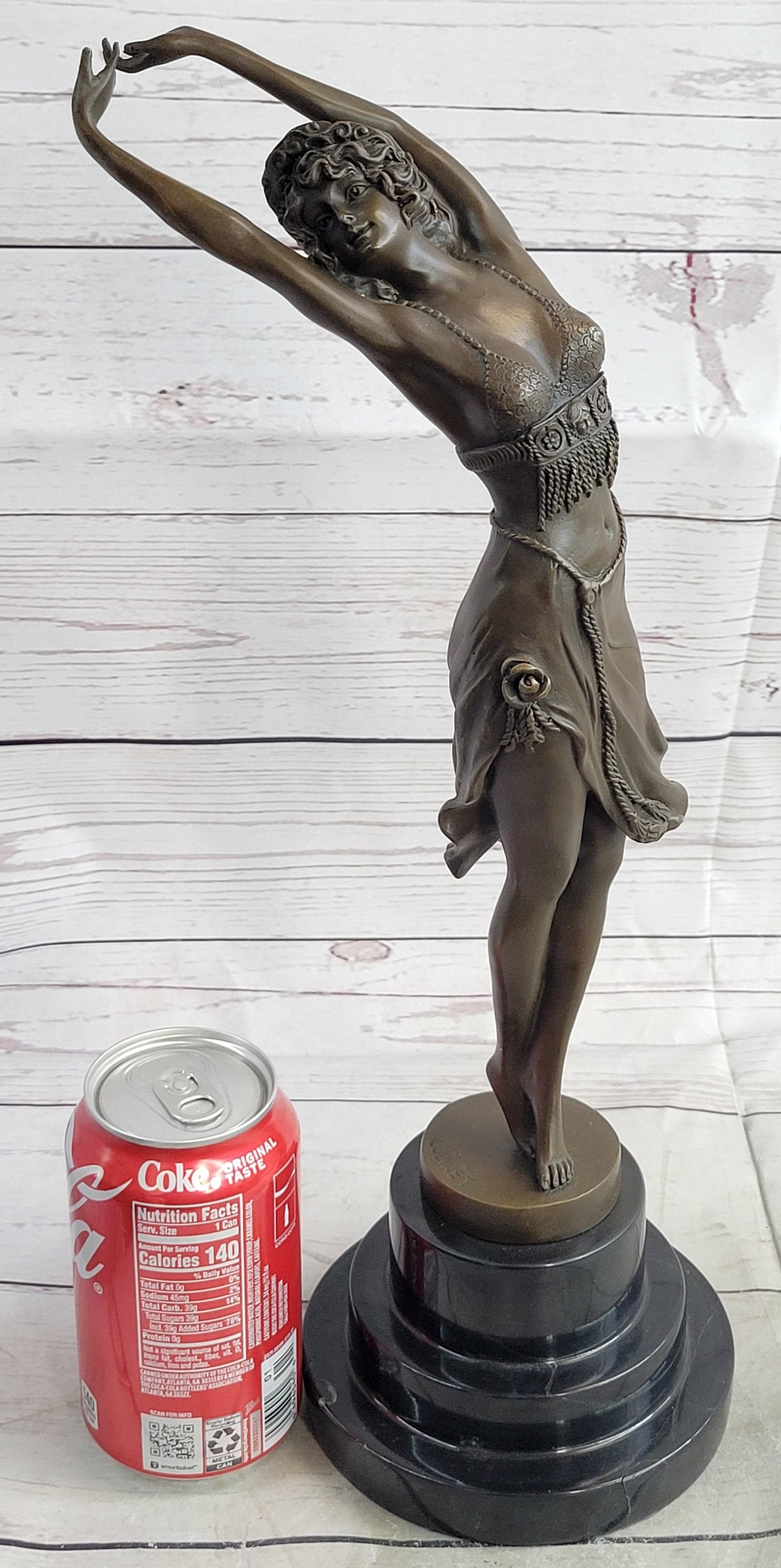 Art Deco Bronze Ballerina Fifth Pose Belly Dancer Sculpture