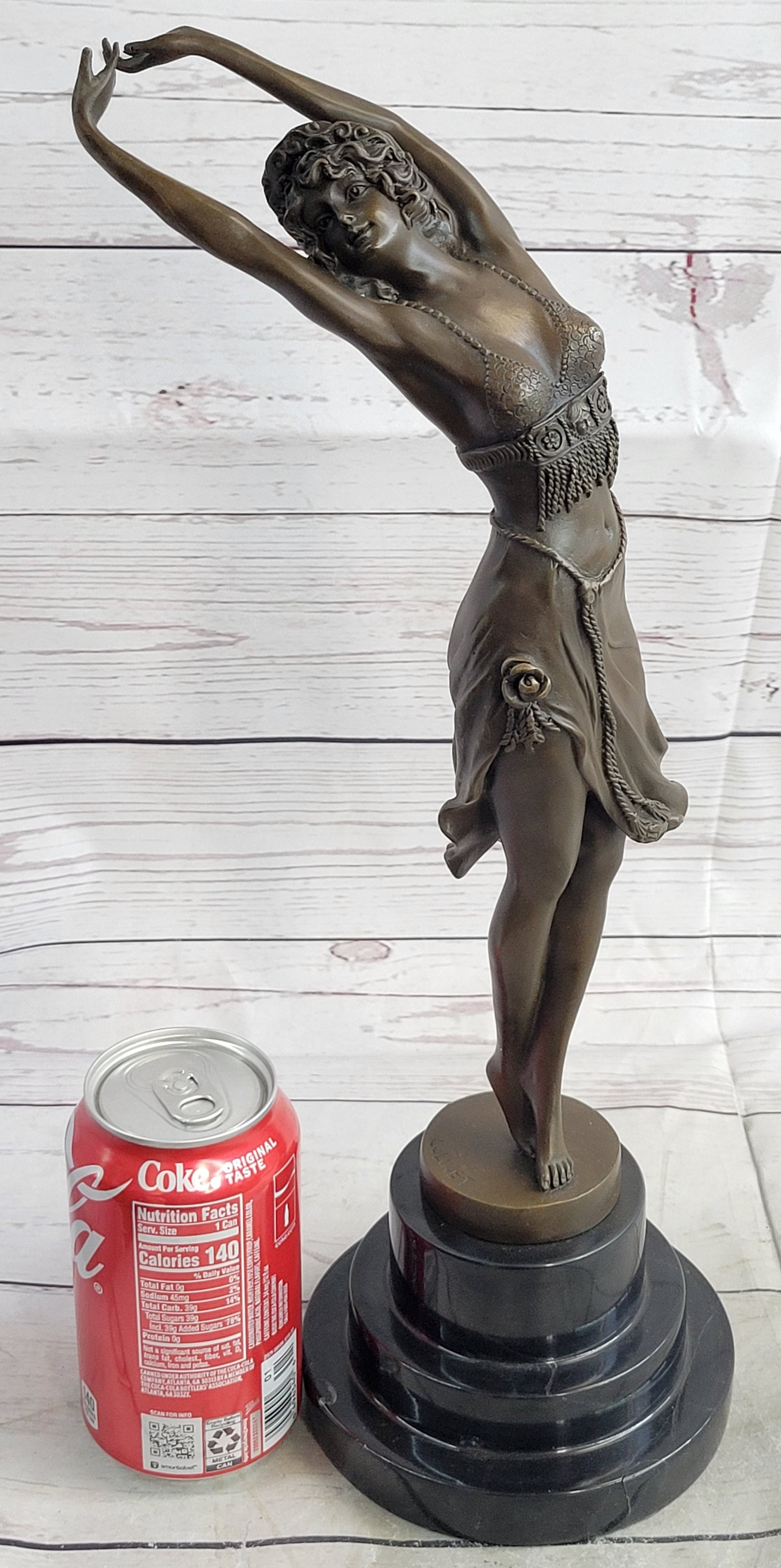 Art Deco Bronze Ballerina Fifth Pose Belly Dancer Sculpture