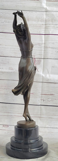 Art Deco Bronze Ballerina Fifth Pose Belly Dancer Sculpture