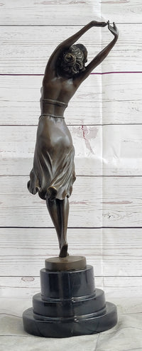 Art Deco Bronze Ballerina Fifth Pose Belly Dancer Sculpture