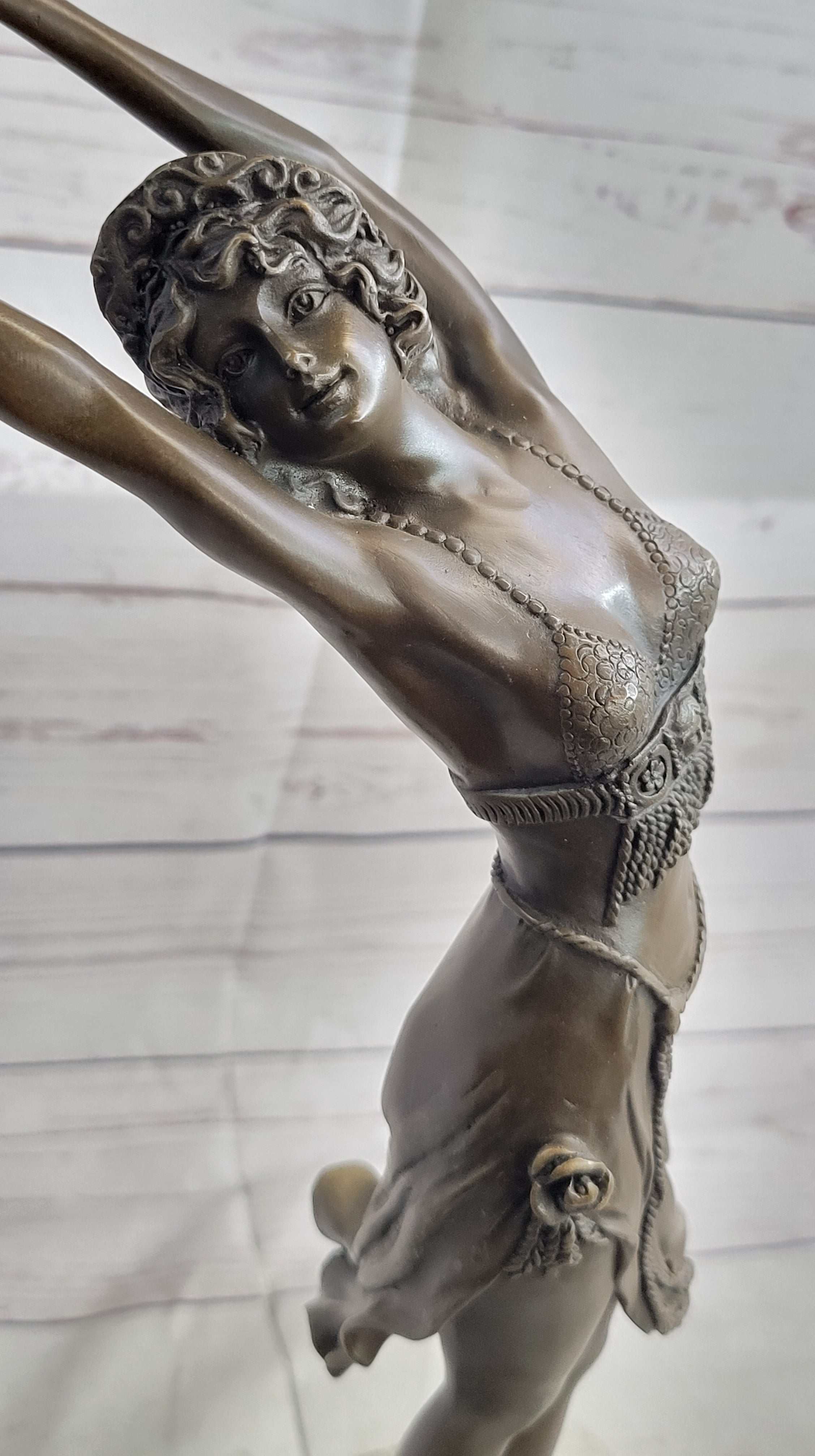 Art Deco Bronze Ballerina Fifth Pose Belly Dancer Sculpture
