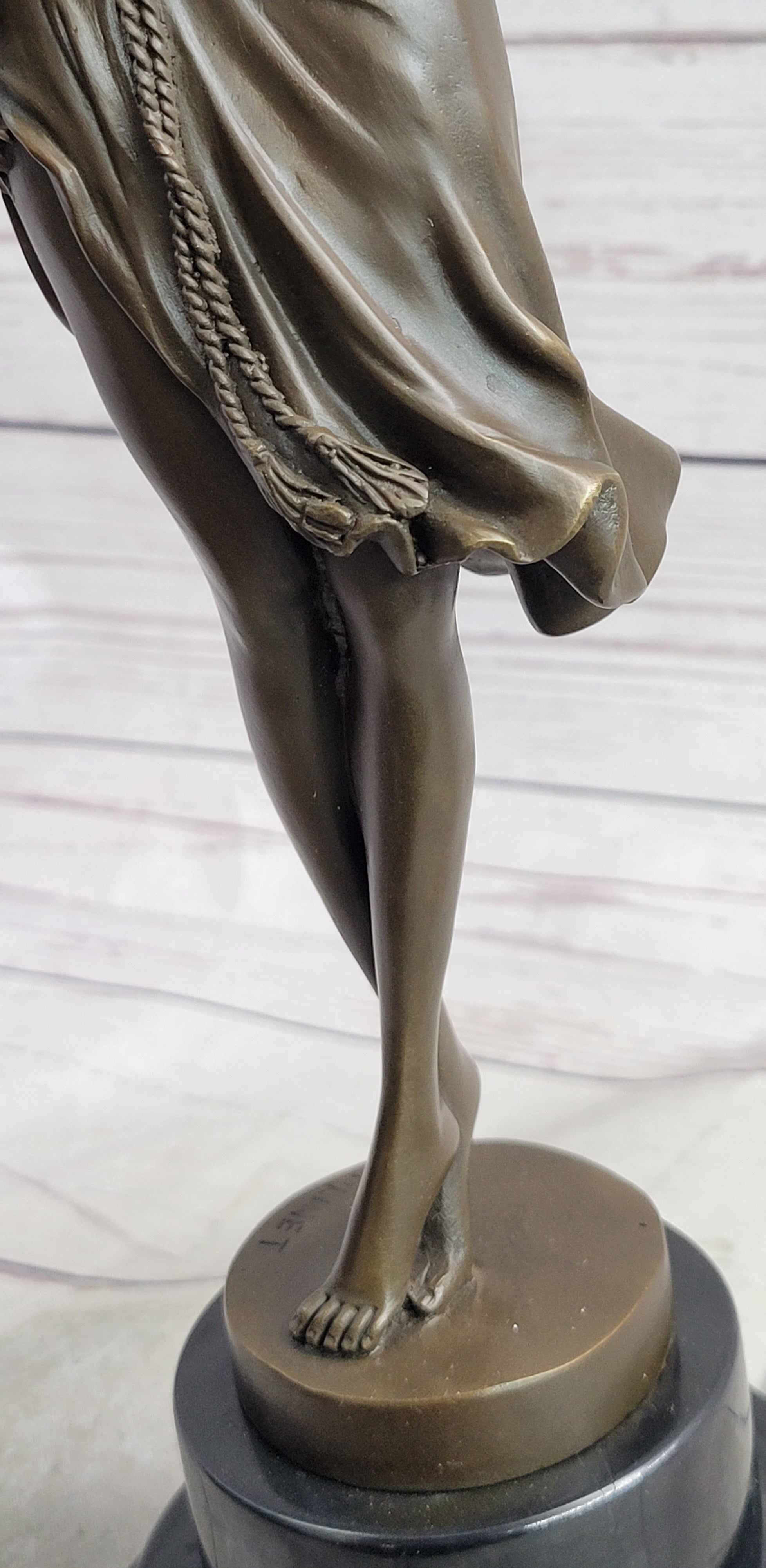 Art Deco Bronze Ballerina Fifth Pose Belly Dancer Sculpture