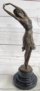 Art Deco Bronze Ballerina Fifth Pose Belly Dancer Sculpture