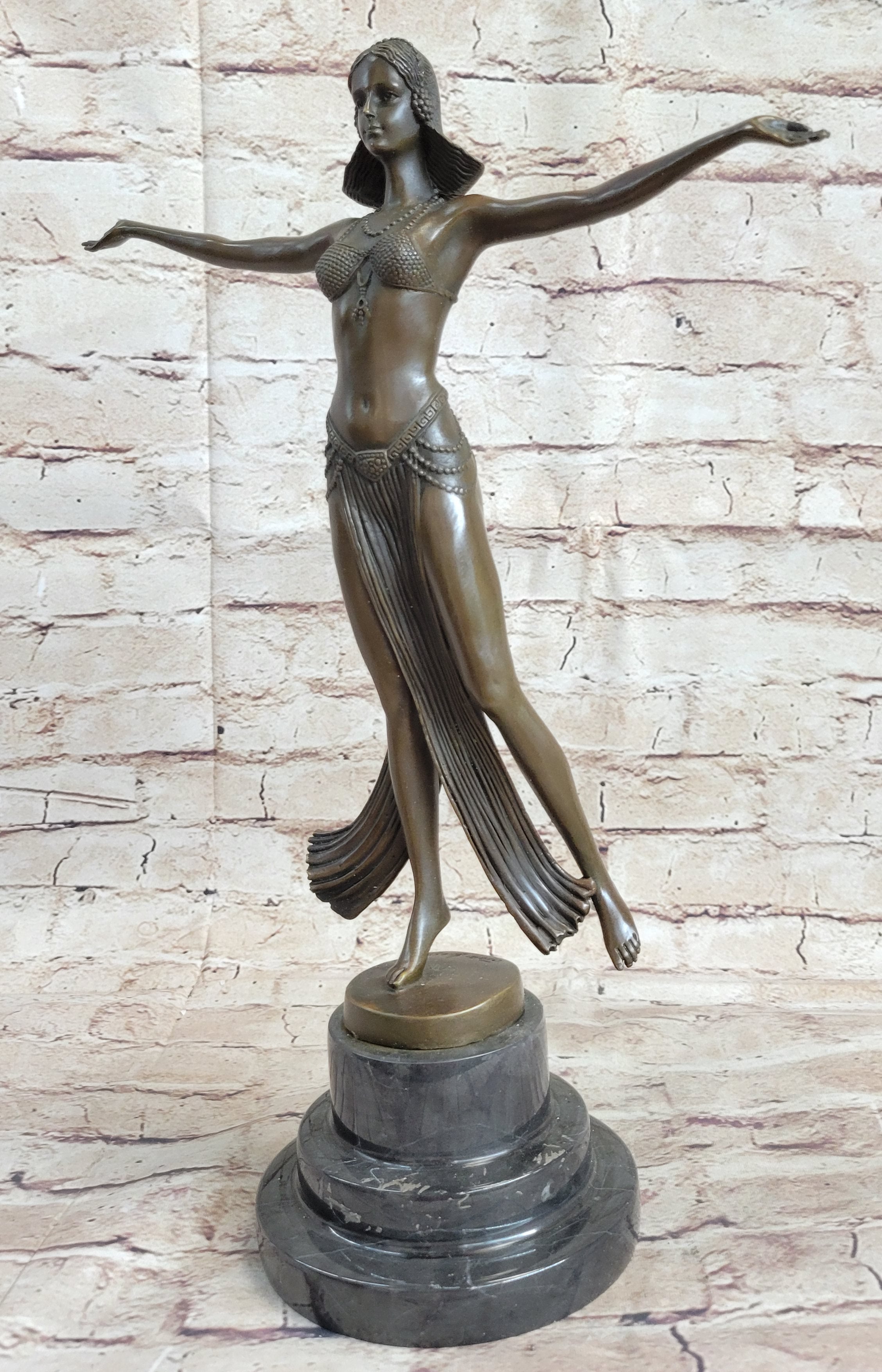 Descomps Art Deco Belly Dancer Bronze Sculpture