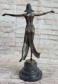 Descomps Art Deco Belly Dancer Bronze Sculpture