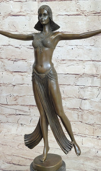 Descomps Art Deco Belly Dancer Bronze Sculpture