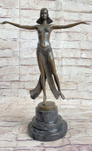 Descomps Art Deco Belly Dancer Bronze Sculpture