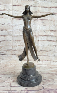 Descomps Art Deco Belly Dancer Bronze Sculpture