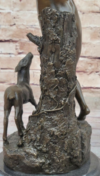 Young Boy Playing Flute to Lamb Bronze by Joaquin Angles
