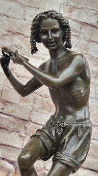 Francois Duret Bronze Sculpture – Playful Tambourine Dancer