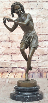 Francois Duret Bronze Sculpture – Playful Tambourine Dancer