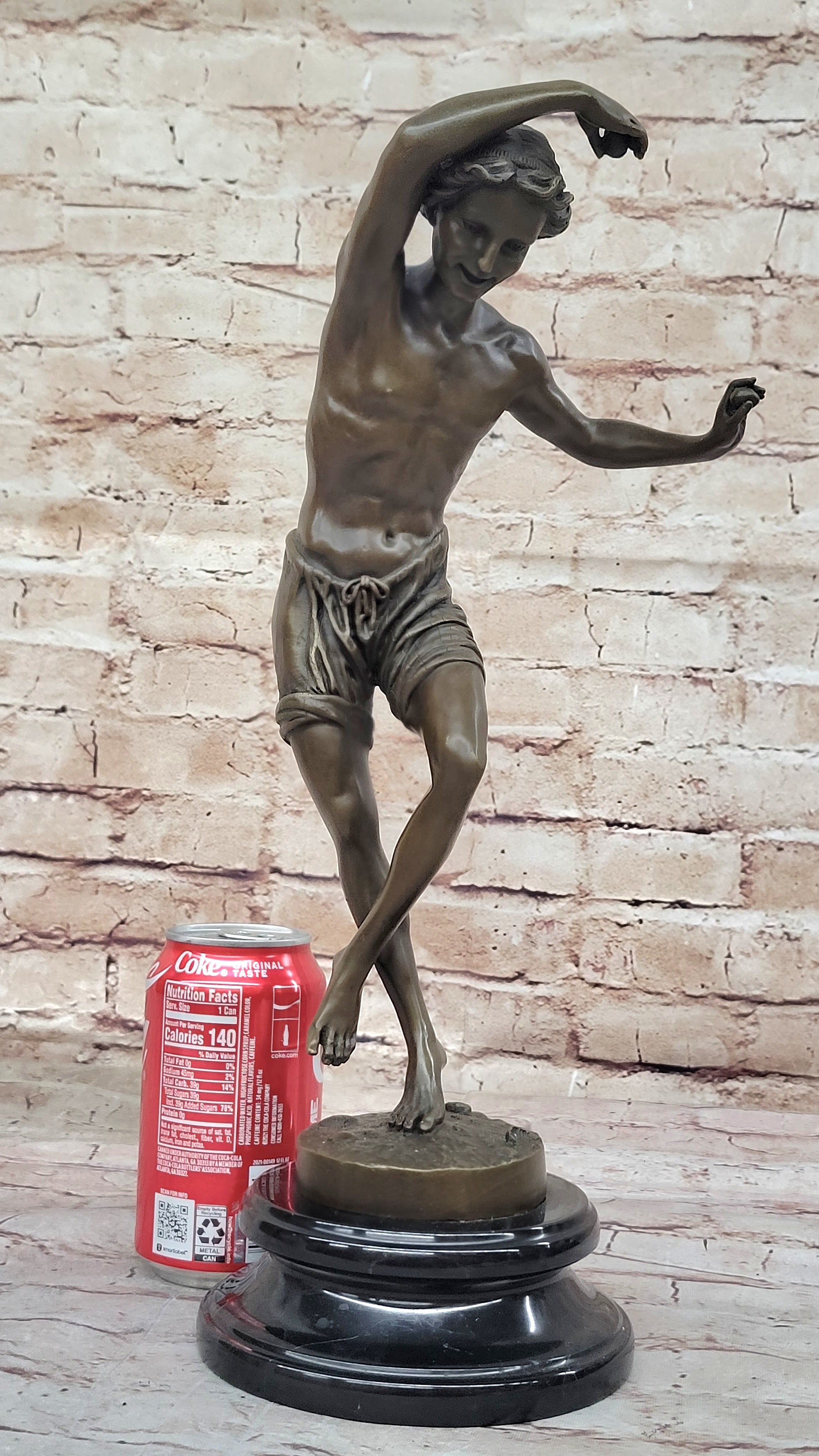 Young Boy Classical Dancer - Bronze Figure by Duret