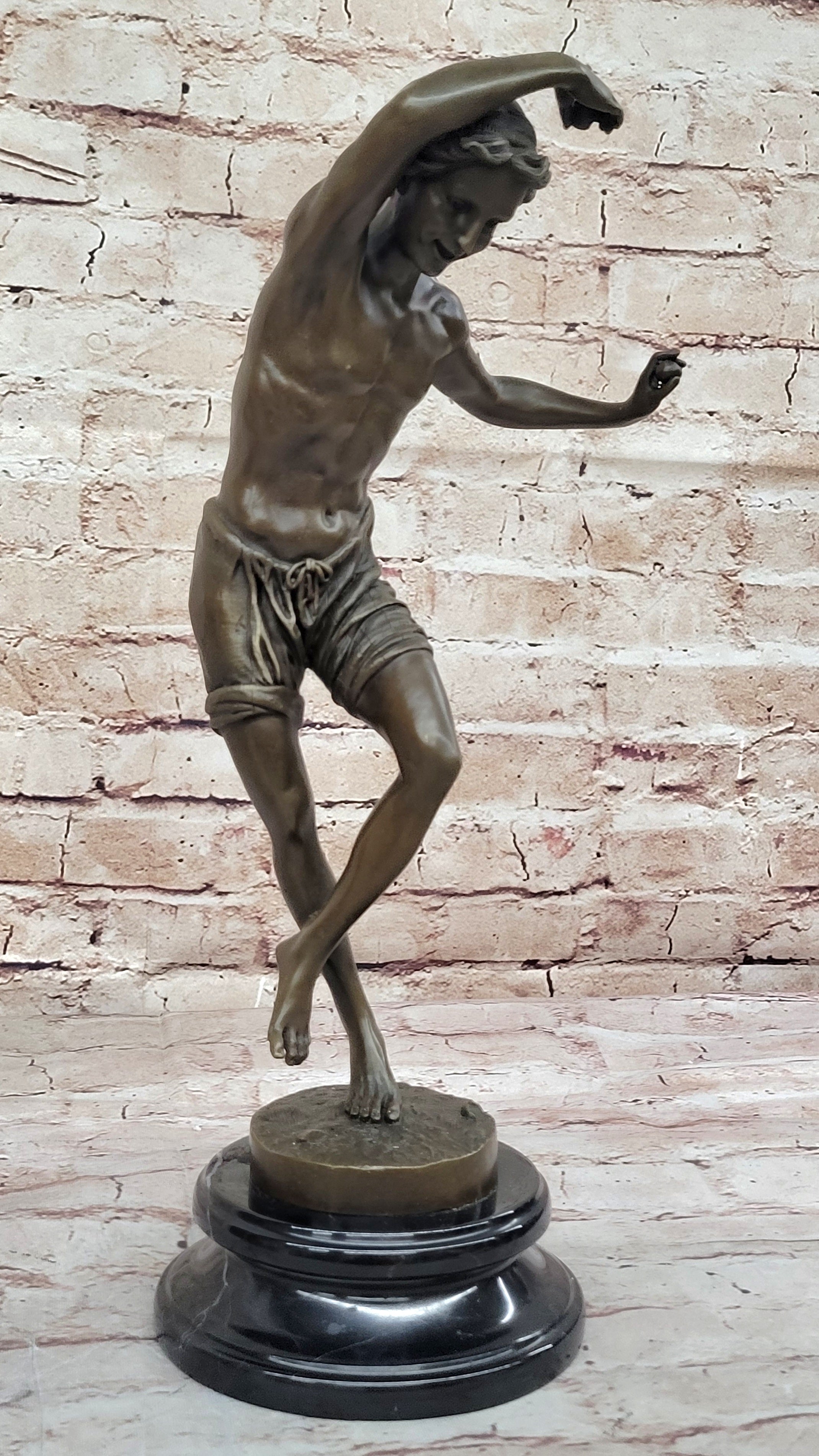 Young Boy Classical Dancer - Bronze Figure by Duret