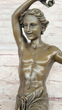 Young Boy Classical Dancer - Bronze Figure by Duret