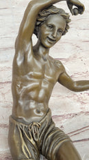Young Boy Classical Dancer - Bronze Figure by Duret