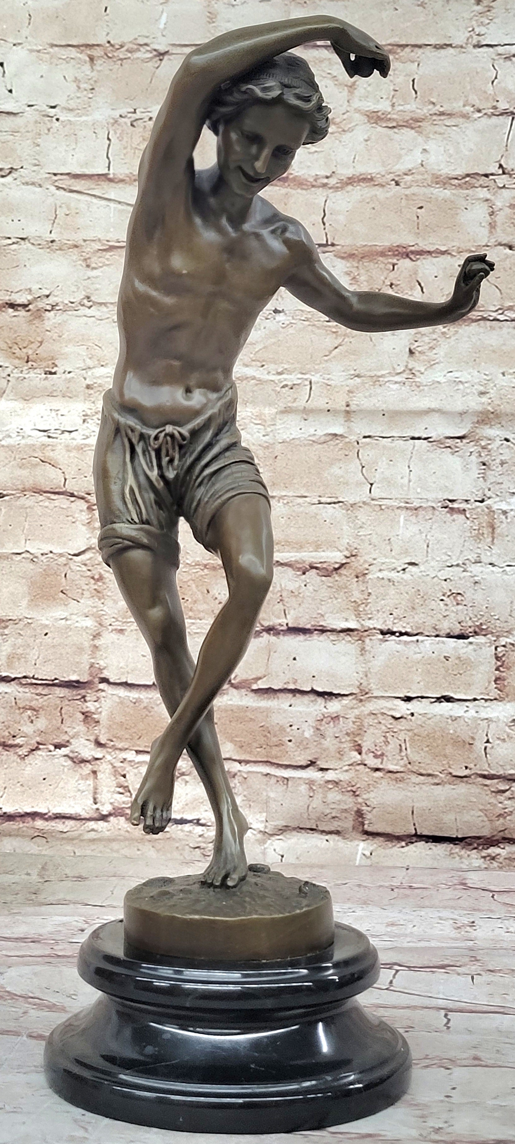 Young Boy Classical Dancer - Bronze Figure by Duret