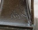 Signed 1930 Style Exotic Sexy Girl Bronze Sculpture Figure
