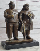 Fernando Botero Married Couple Man & Woman Bronze Metal Sculpture