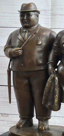 Fernando Botero Married Couple Man & Woman Bronze Metal Sculpture