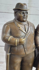 Fernando Botero Married Couple Man & Woman Bronze Metal Sculpture