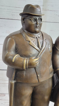 Fernando Botero Married Couple Man & Woman Bronze Metal Sculpture