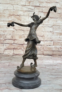 Art Deco Bronze Dancer by Colinet on Marble Base