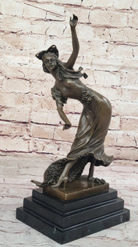 Spanish Flamenco Dancer - Bronze Sculpture on Marble Base