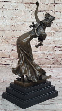 Spanish Flamenco Dancer - Bronze Sculpture on Marble Base
