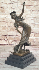 Spanish Flamenco Dancer - Bronze Sculpture on Marble Base