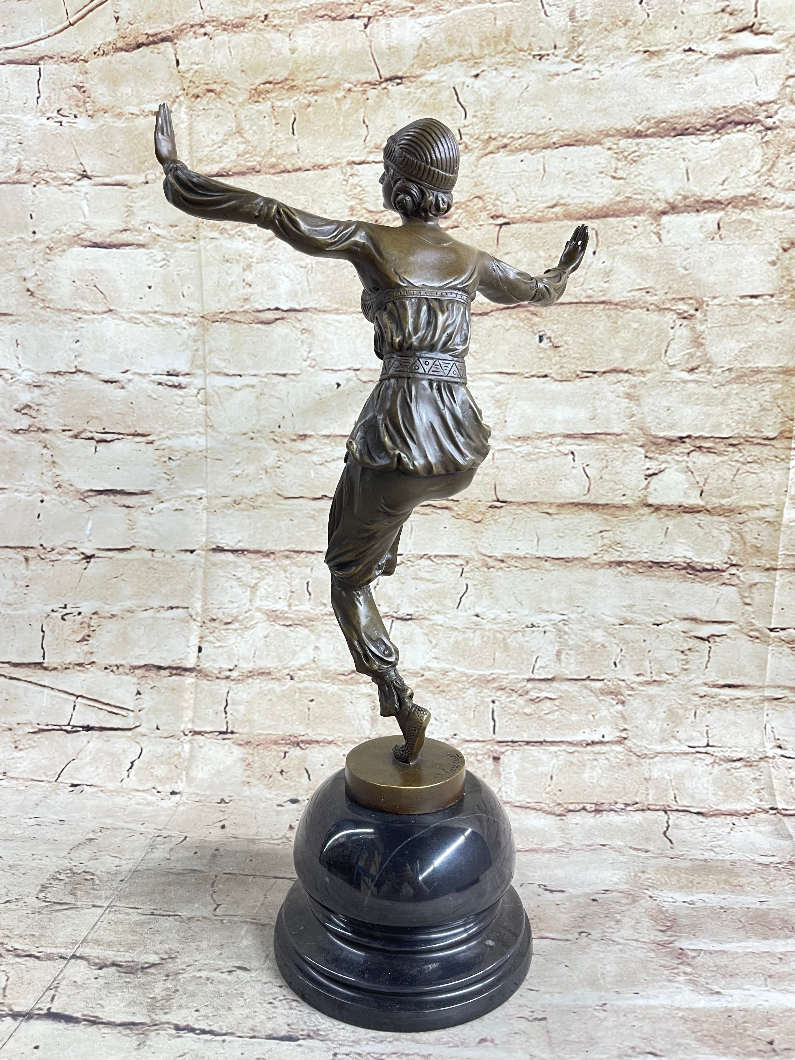 French Gypsy Dancer by Laurel Bronze Sculpture Art Nouveau