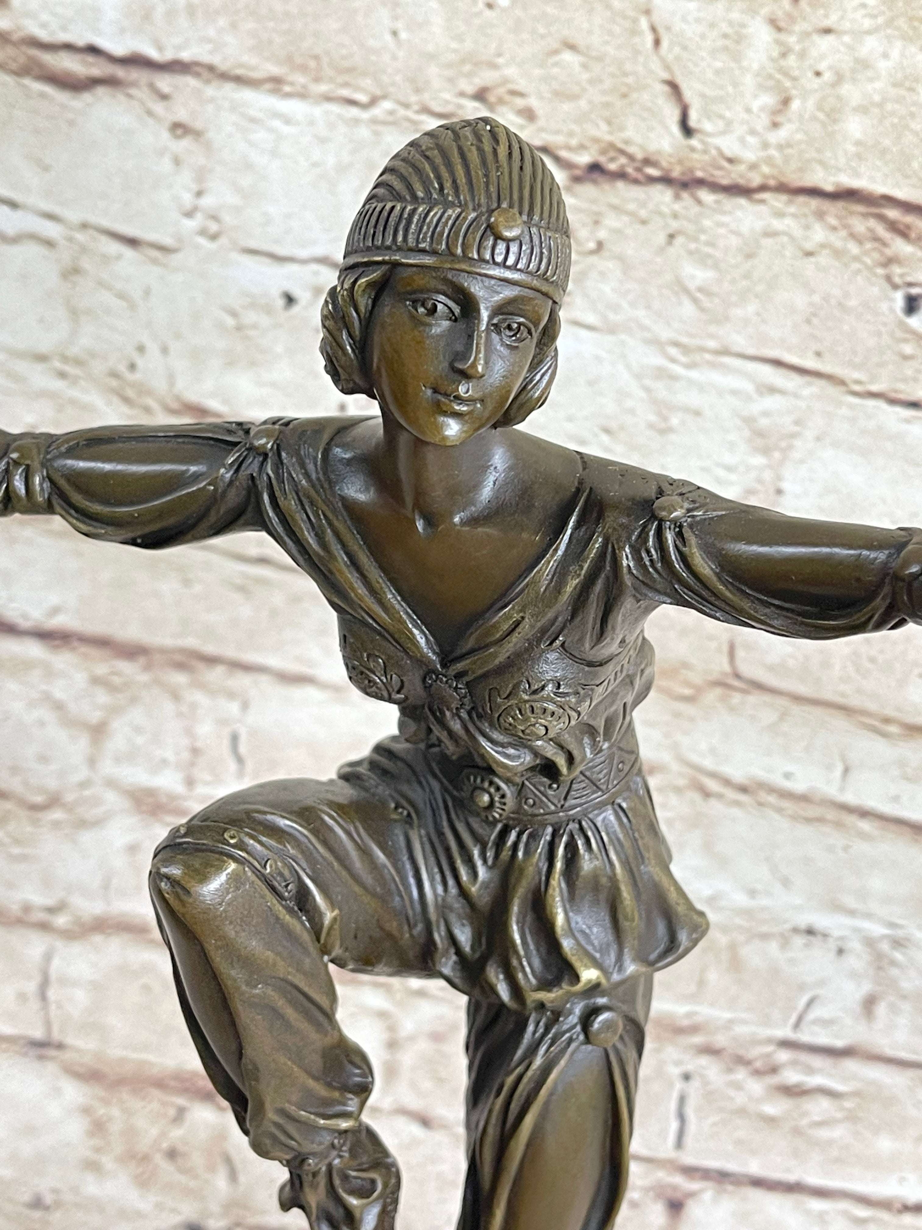 French Gypsy Dancer by Laurel Bronze Sculpture Art Nouveau