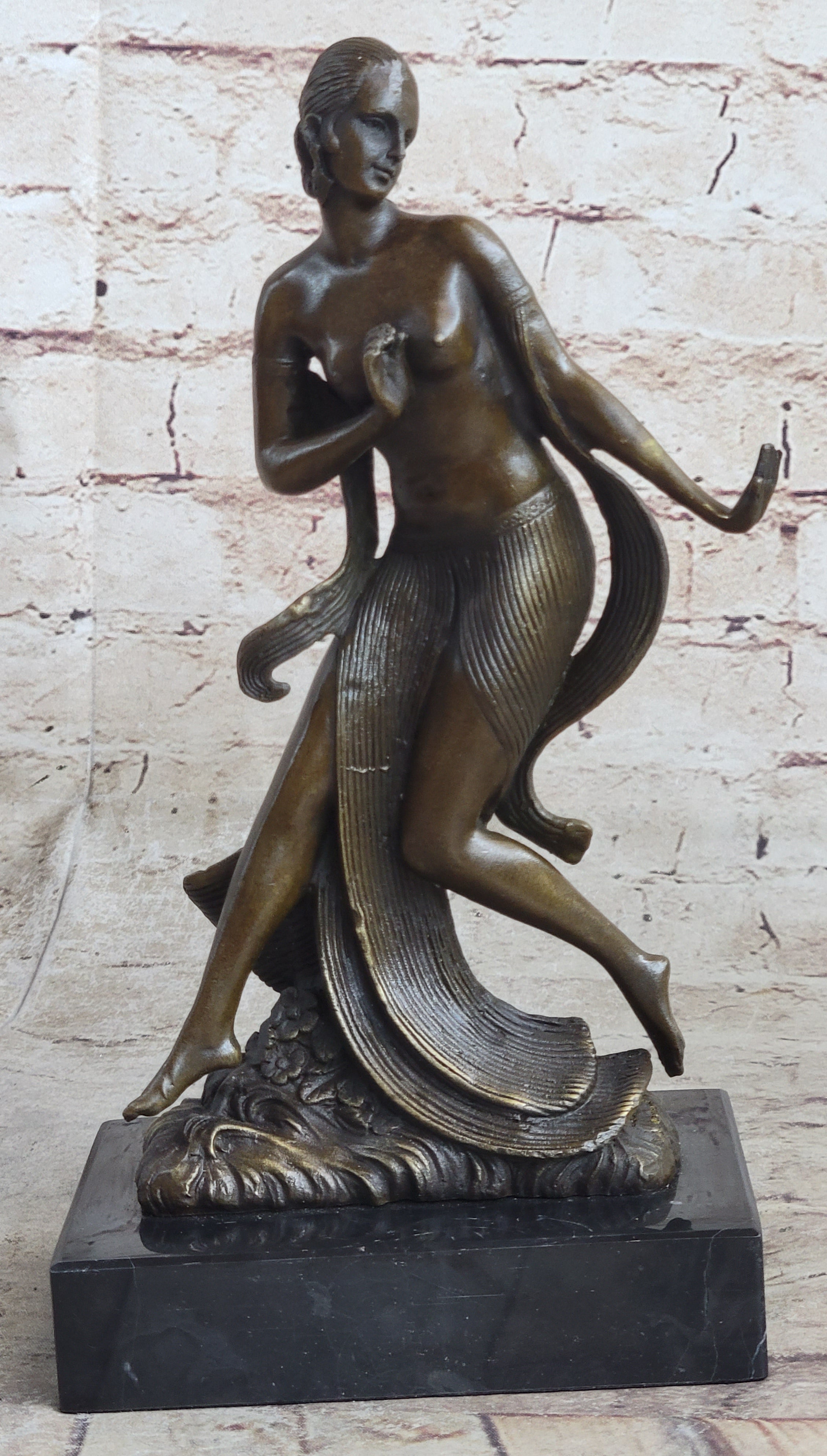 Nude Dancer by French Artist  Joe Descomps Bronze Masterpiece Museum Quality Work