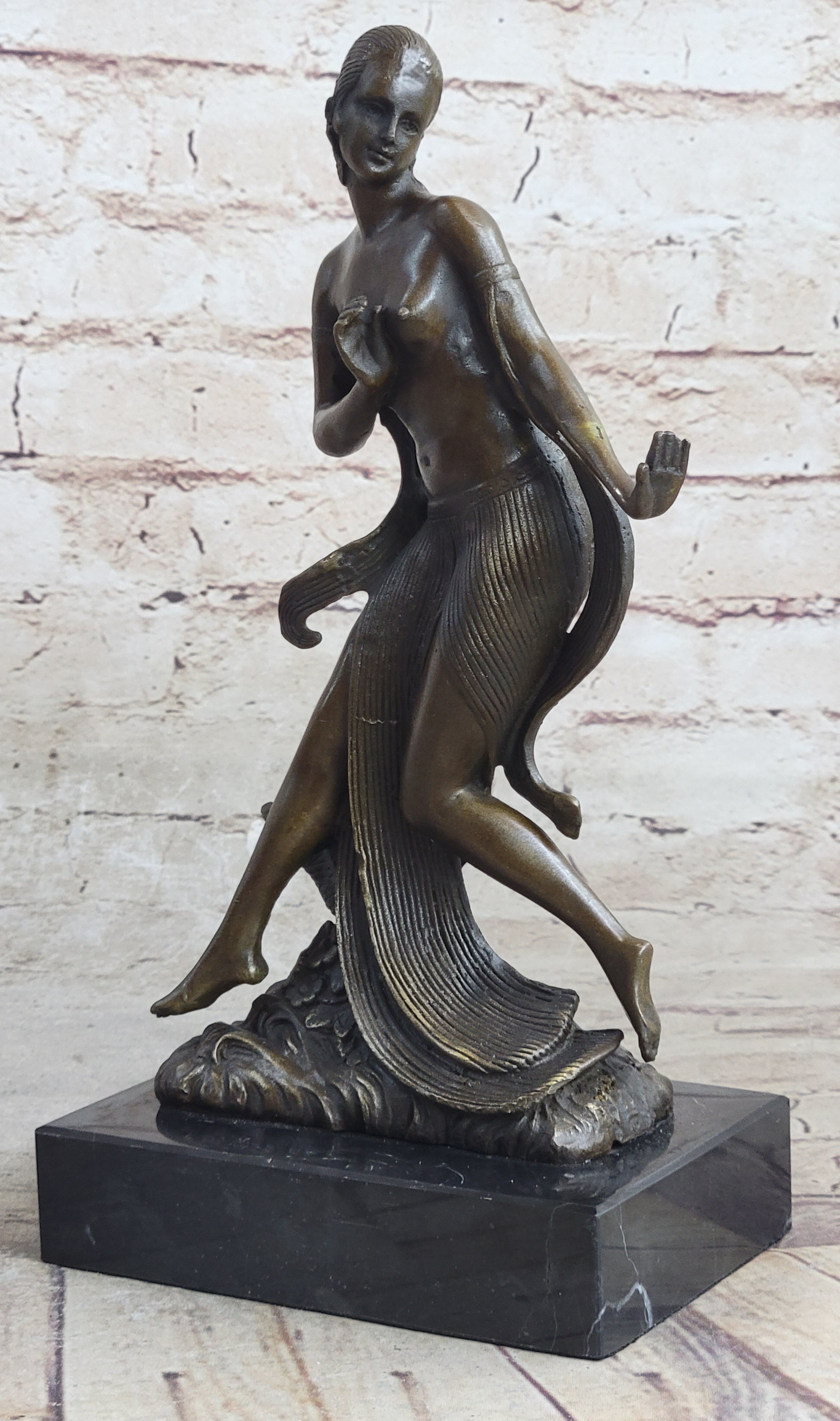 Nude Dancer by French Artist  Joe Descomps Bronze Masterpiece Museum Quality Work