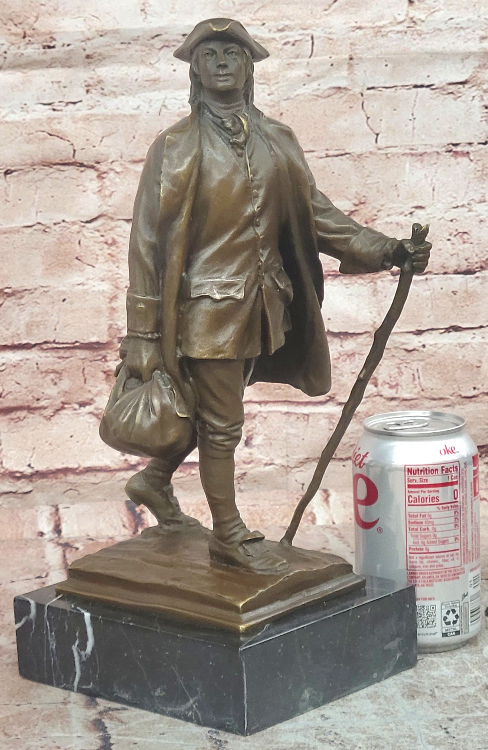 Large Young Benjamin Franklin Genuine Bronze Sculpture by Milo Figurine Figure