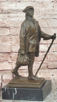 Large Young Benjamin Franklin Genuine Bronze Sculpture by Milo Figurine Figure