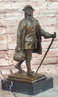 Large Young Benjamin Franklin Genuine Bronze Sculpture by Milo Figurine Figure