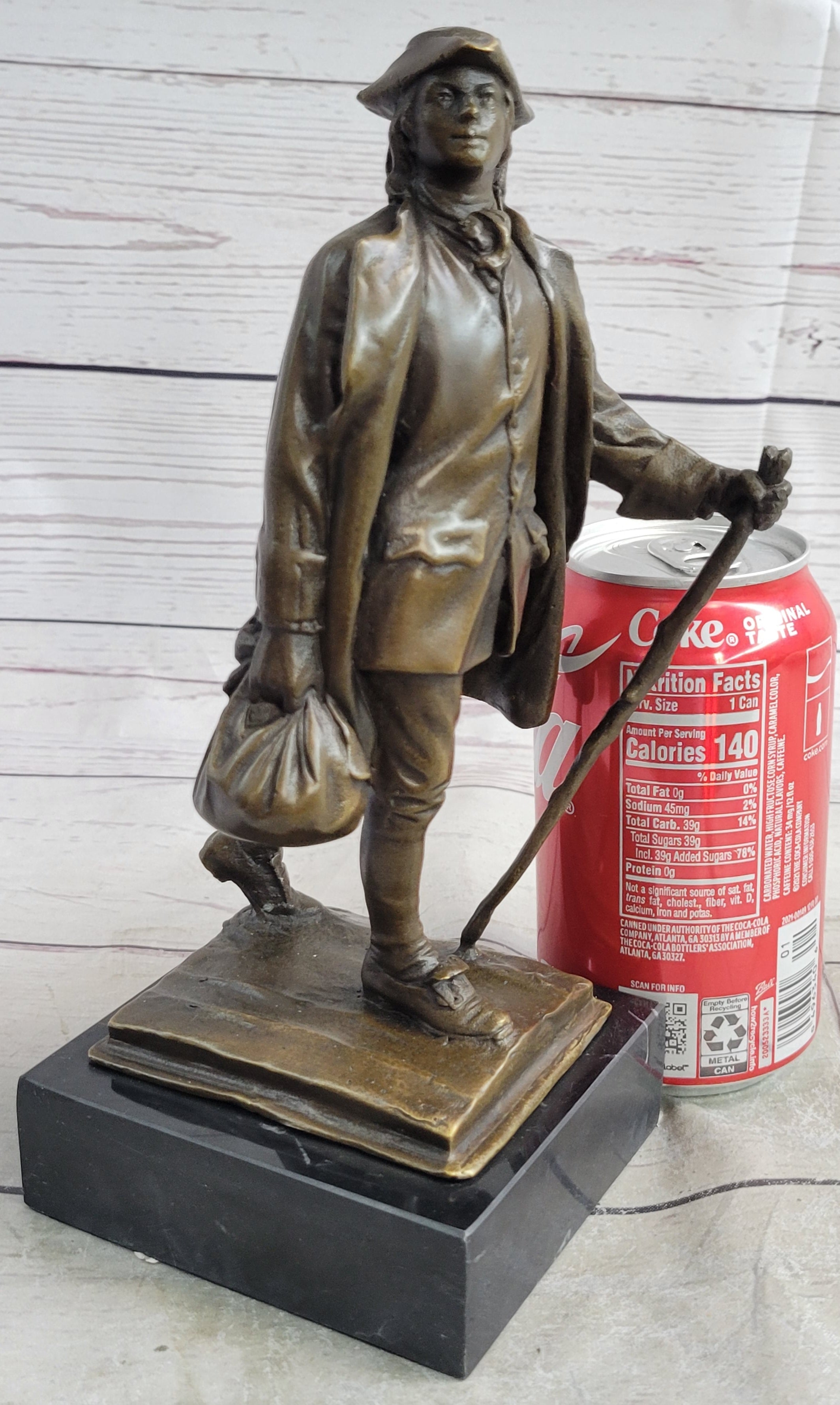 Benjamin Franklin Walking Stick UPENN Bronze Sculpture 10" x 4"