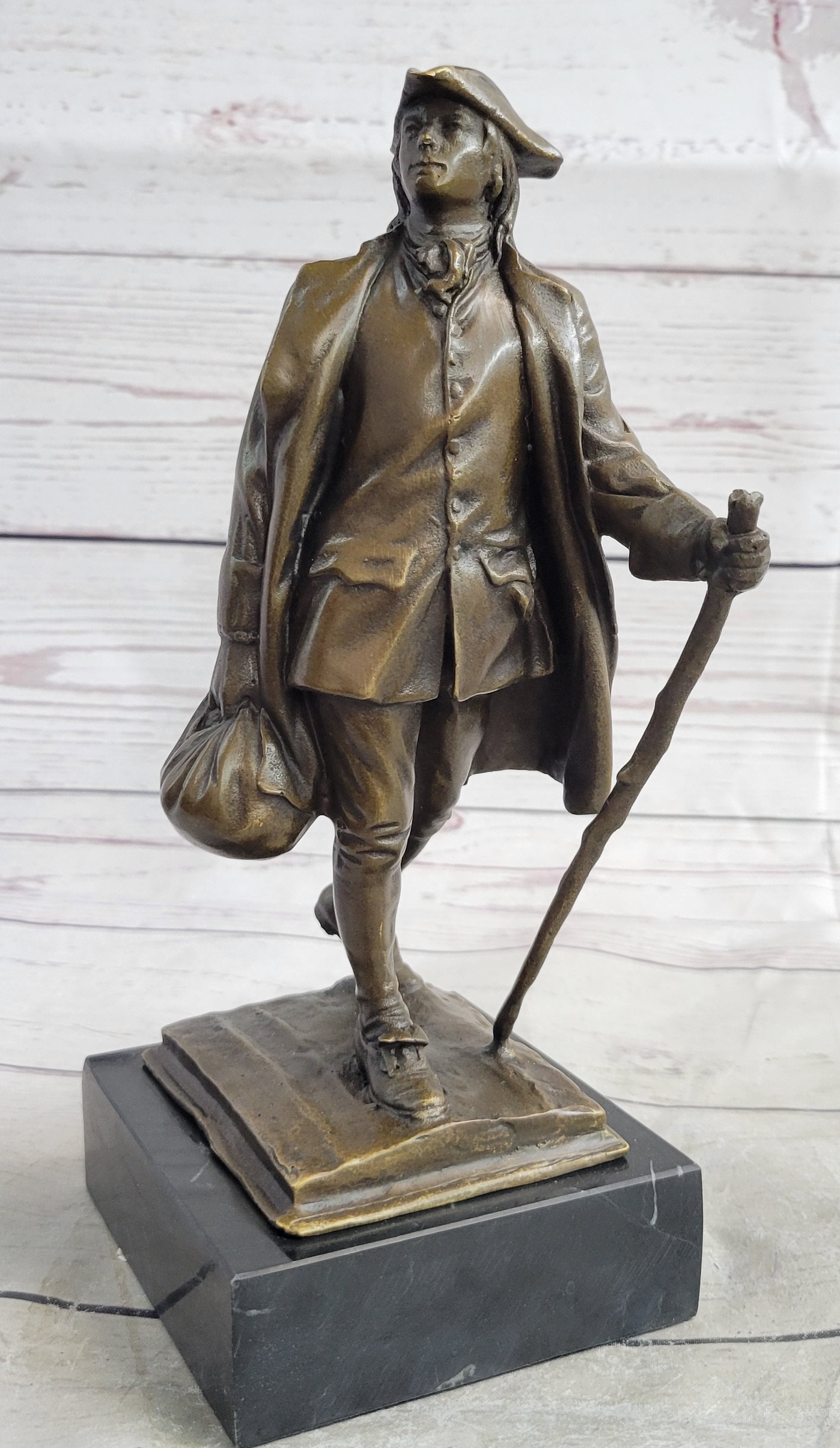 Benjamin Franklin Walking Stick UPENN Bronze Sculpture 10" x 4"